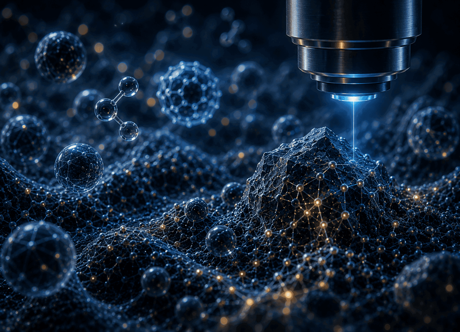 Micro and nanoscale material structure under analytical investigation