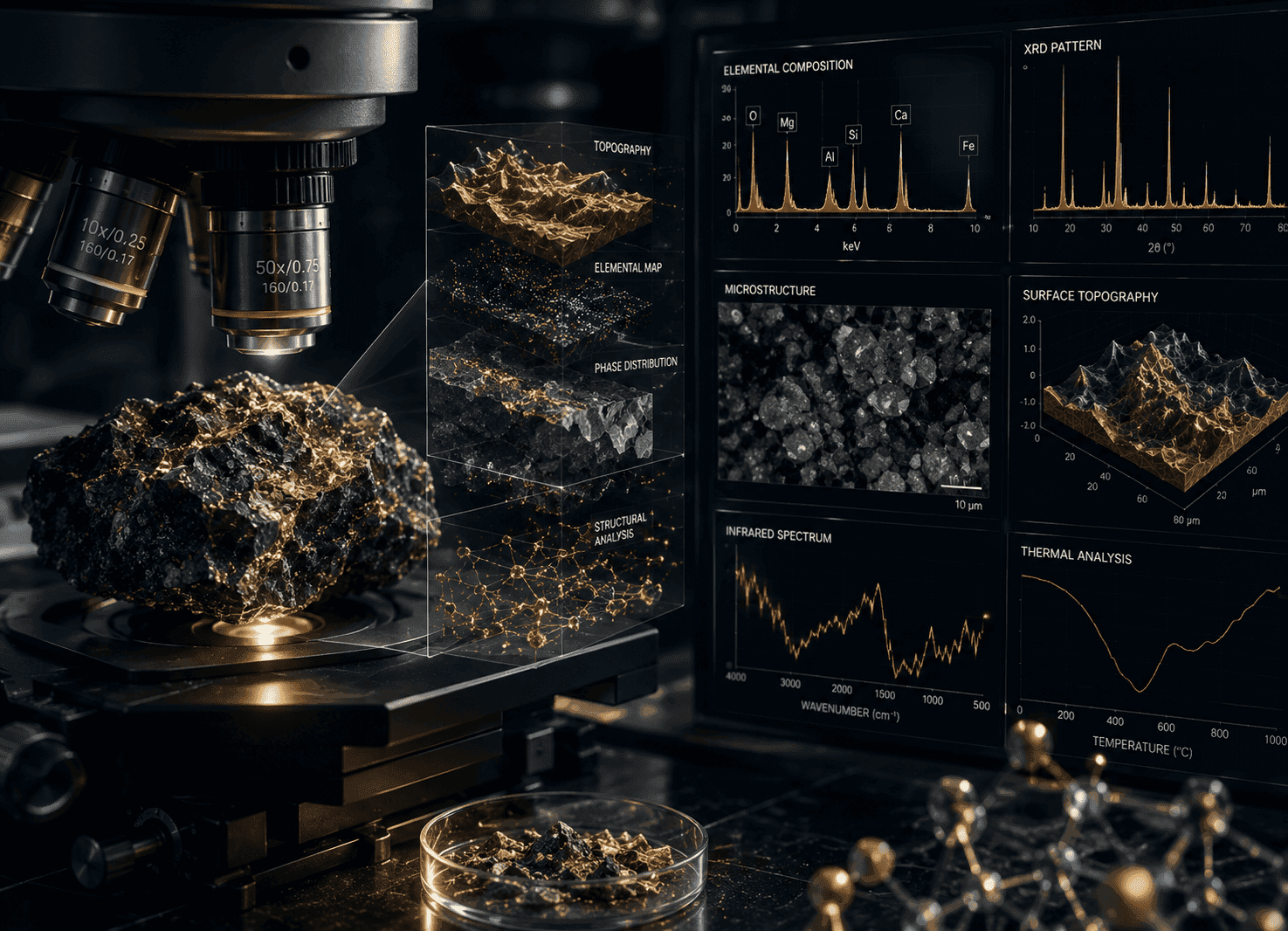 Material characterization and analytical scientific environment