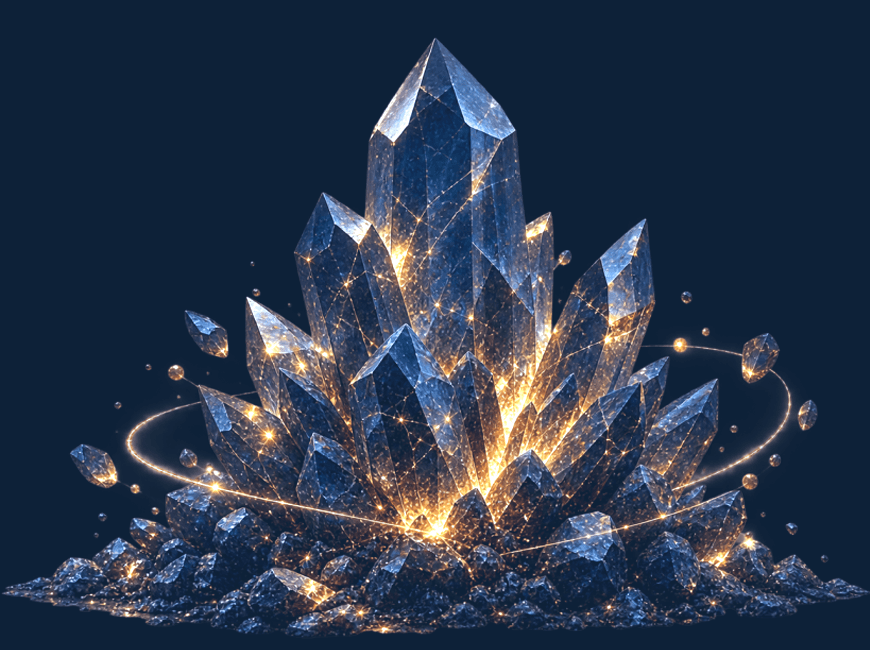 Natural crystalline mineral structure