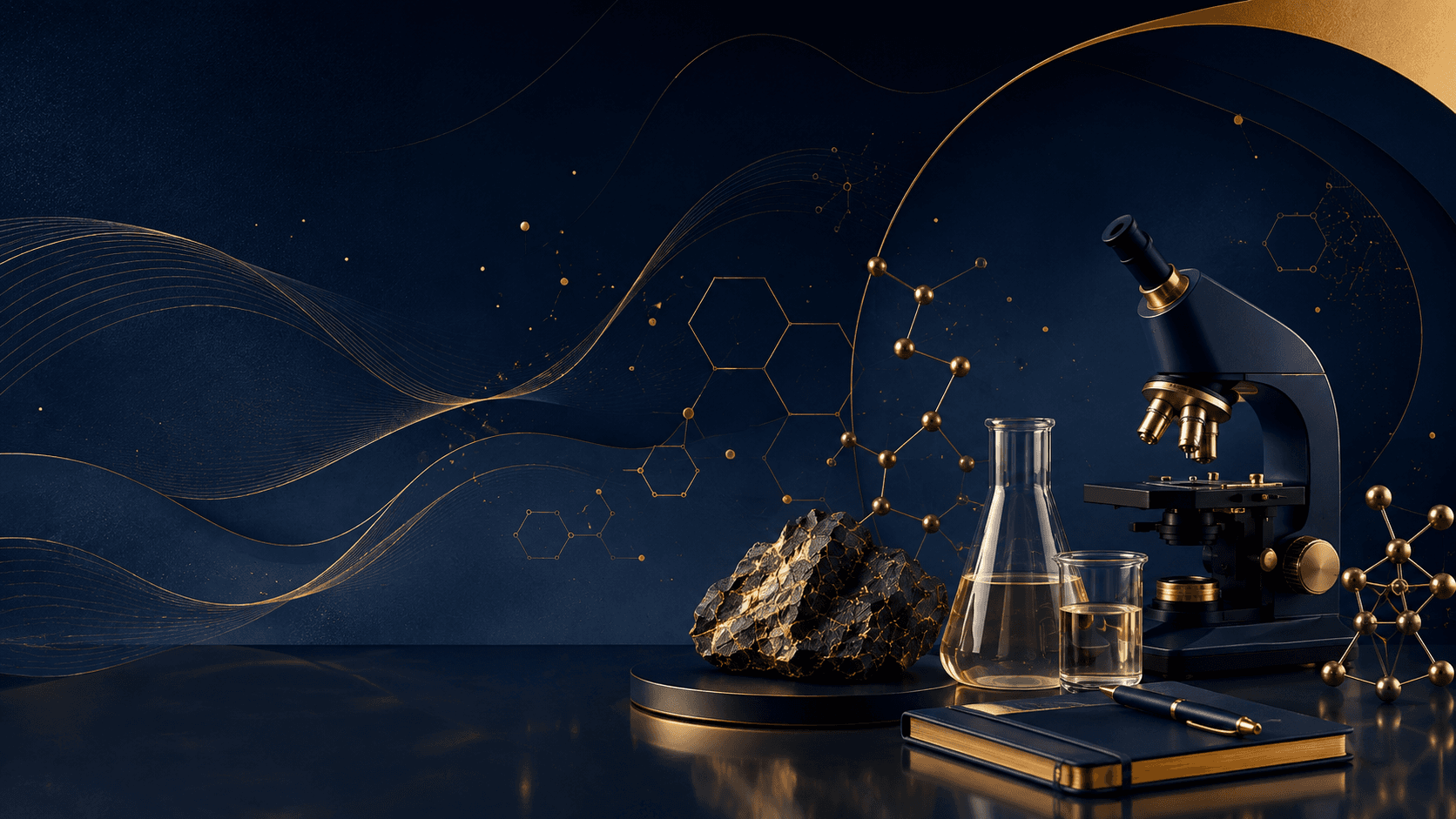 Research collaboration banner with scientific network visualization
