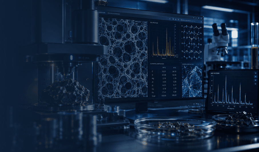 Analytical instrumentation and laboratory investigation for materials validation